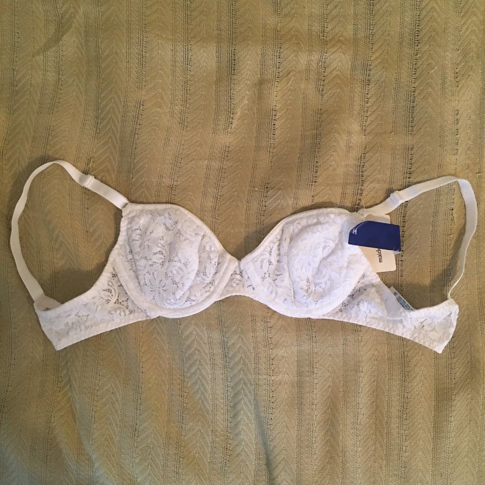 Maidenform White Lace Lightly Lined Demi Bra - New